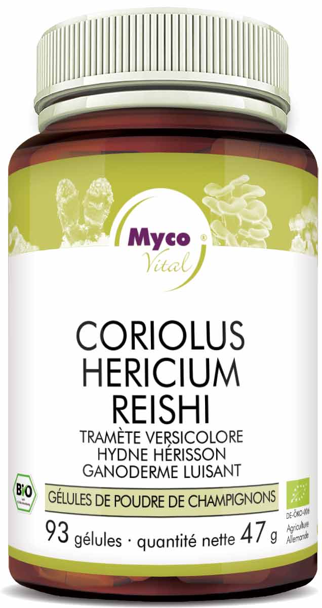 CORIOLUS-HERICIUM-REISHI Bio-Pilzpulver-Kapseln (Mischung 349)