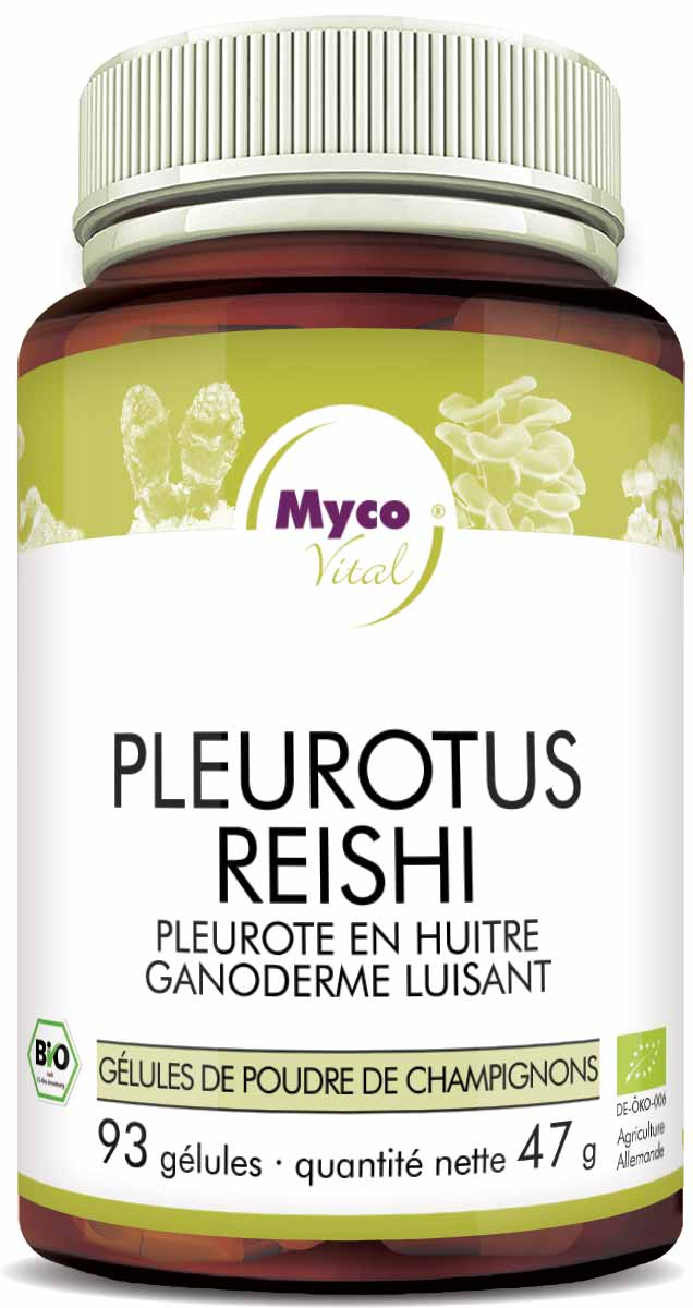 PLEUROTUS-REISHI Bio-Pilzpulver-Kapseln (Mischung 348)