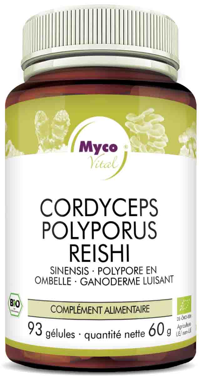 CORDYCEPS-POLYPORUS-REISHI Bio-Pilzpulver-Kapseln (352)